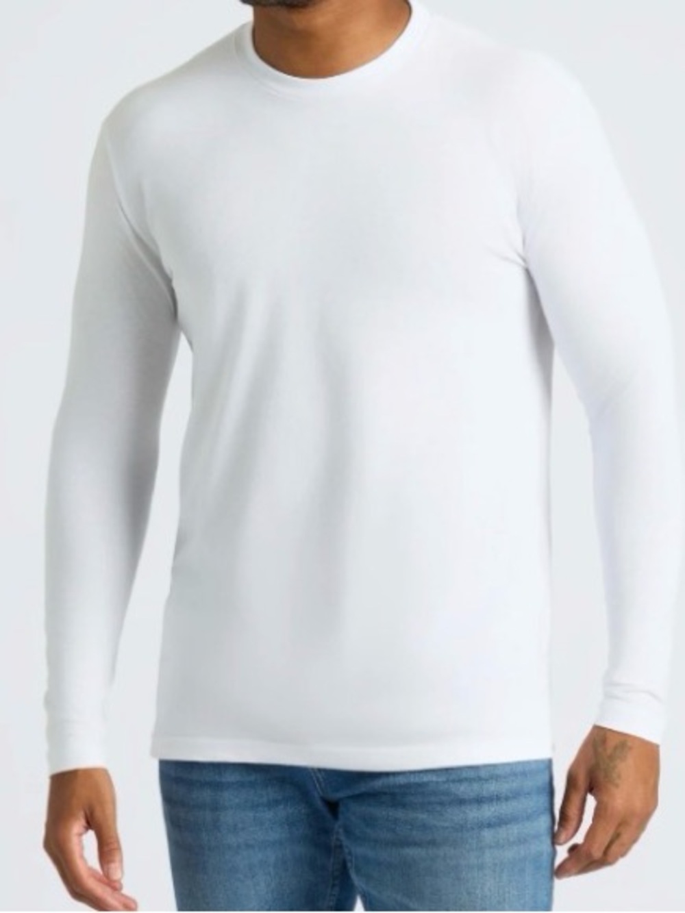 Men's White Long-Sleeve Crewneck Tee — Classic Everyday Layer
